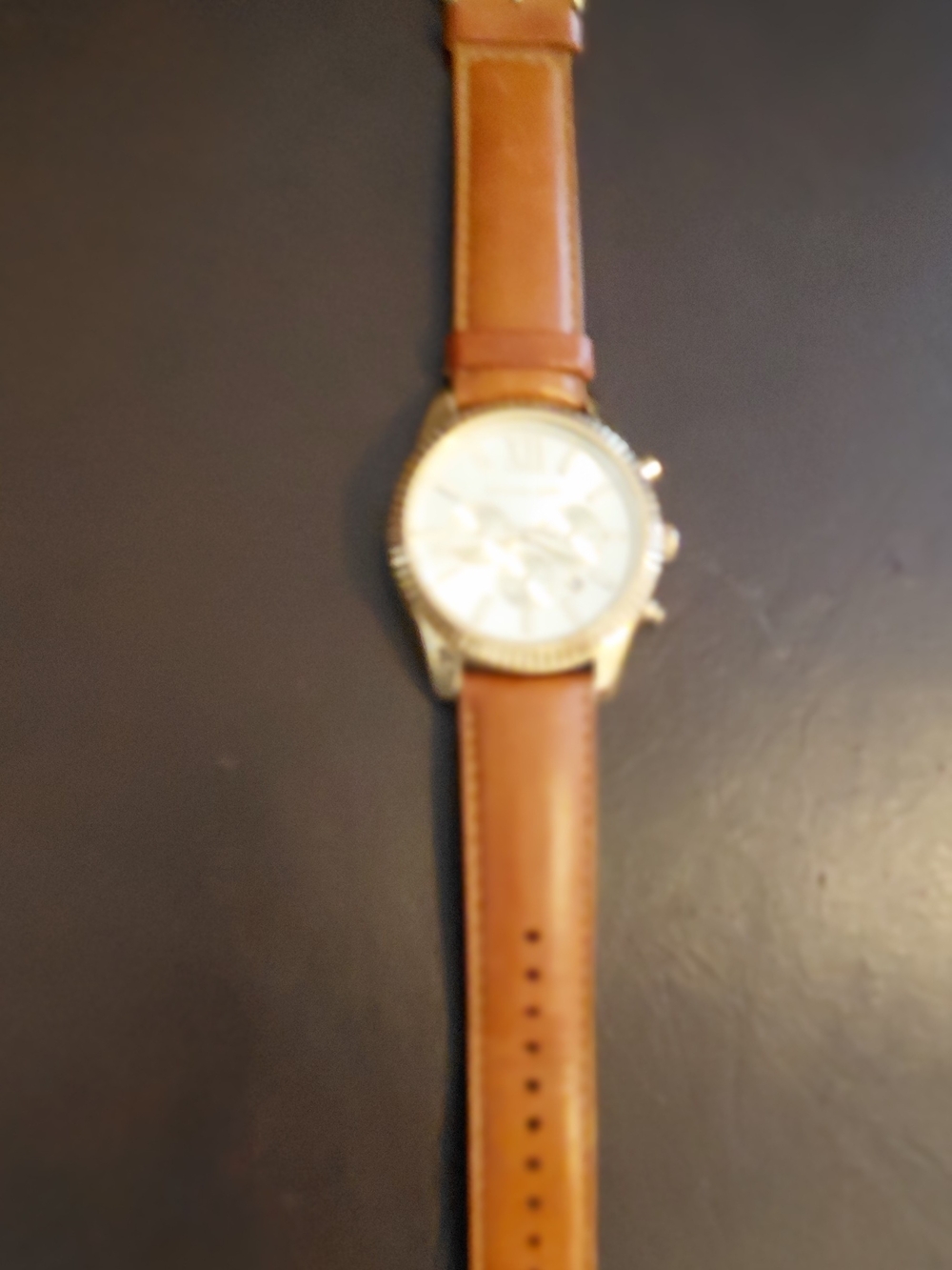 Men's Brown Leather Strap Watch -